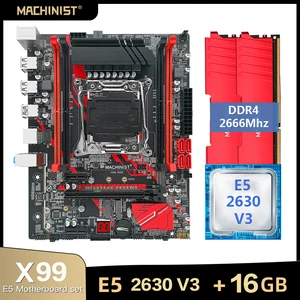 machinist x99 motherboard lga 2011 3 set with xeon e5 2630 v3 cpu processor ddr4 16gb28gb 2666mhz ram memory m atx x99 rs9 free global shipping