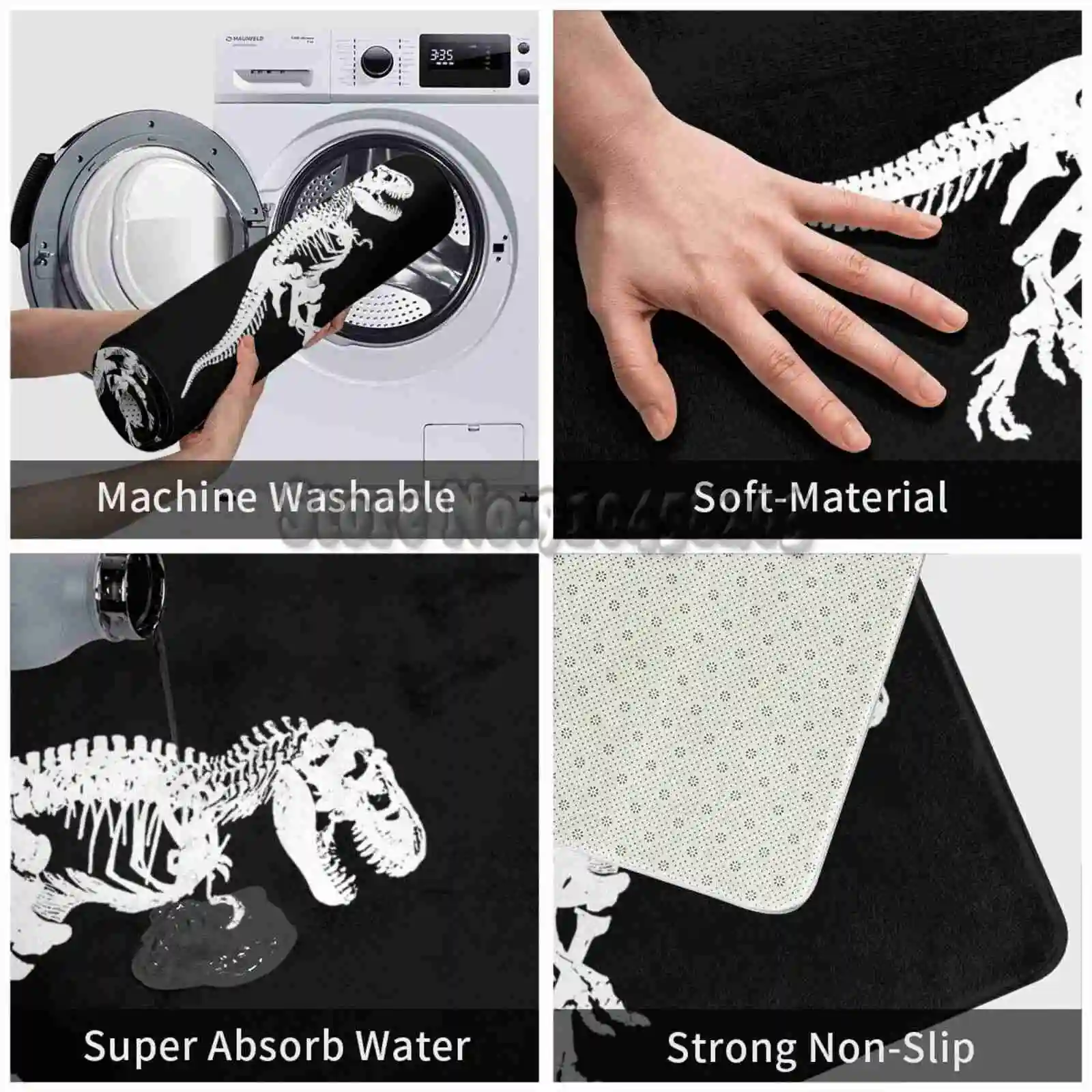 Тираннозавр Рекс Скелет Коврик для двери Ковер для гостиной Впитывающий ковер для ванны Кухонный коврик Т Палеонтолог Динозавр.