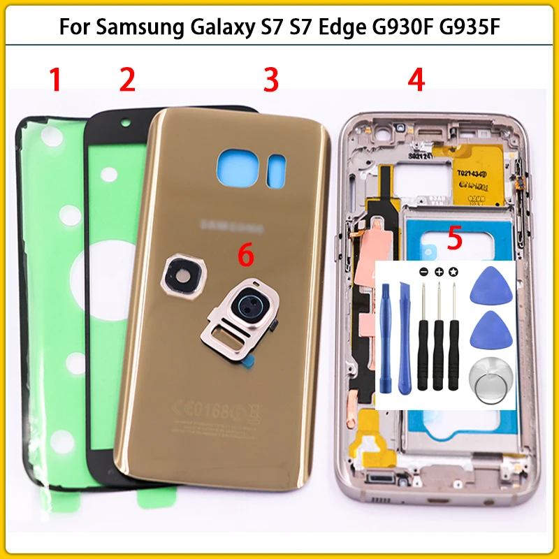 Чехол для Samsung Galaxy S7 Edge G930F G935F средняя рамка + задняя крышка батарейного отсека