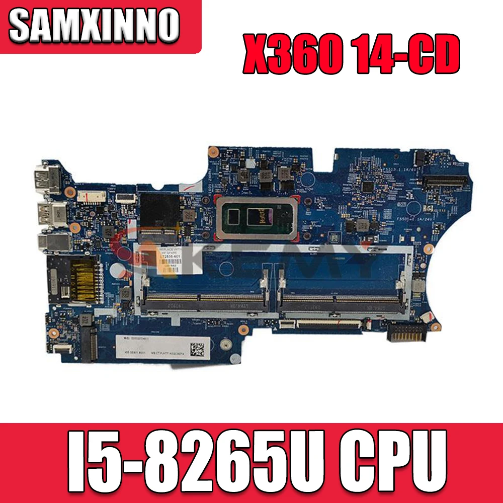 

Материнская плата для ноутбука HP X360 14-CD 18702-1 448.0E814.0011, системная плата для ноутбука с/SRFFX I5-8265U CPU 100%, хорошо протестирована