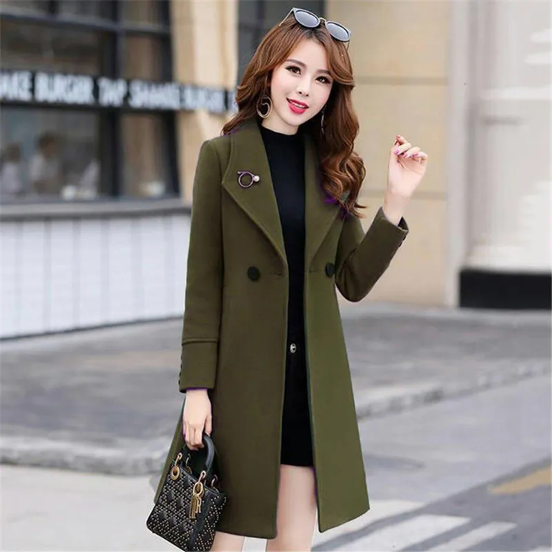 Осенне-зимнее шерстяное пальто для женщин Новое поступление 2019 Корейская