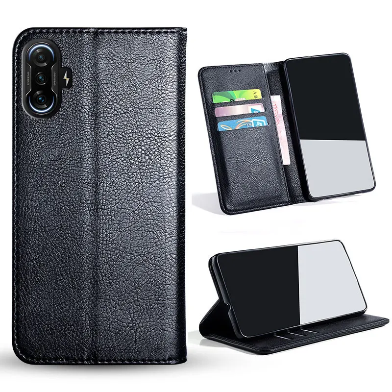 Фото Чехол-книжка для Xiaomi Poco F3 GT, из искусственной кожи, без магнита №2