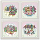 Набор для вышивки крестиком Вечная любовь городской пейзаж китайские экологические хлопковые чистые штампованные 14 карат DIY подарок Рождественское украшение для дома