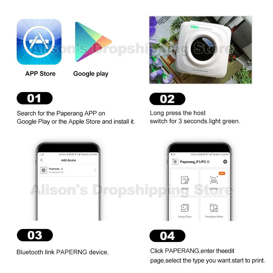 Карманный мини принтер для фотографий портативный Bluetooth P1 200 точек/дюйм|Принтеры|