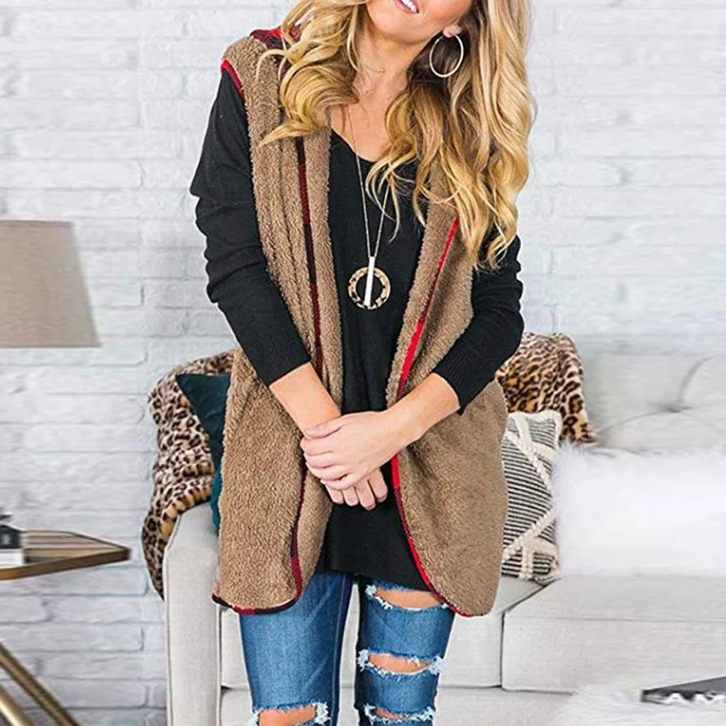 Элегантное пальто из искусственного меха с капюшоном для женщин сезон осень зима