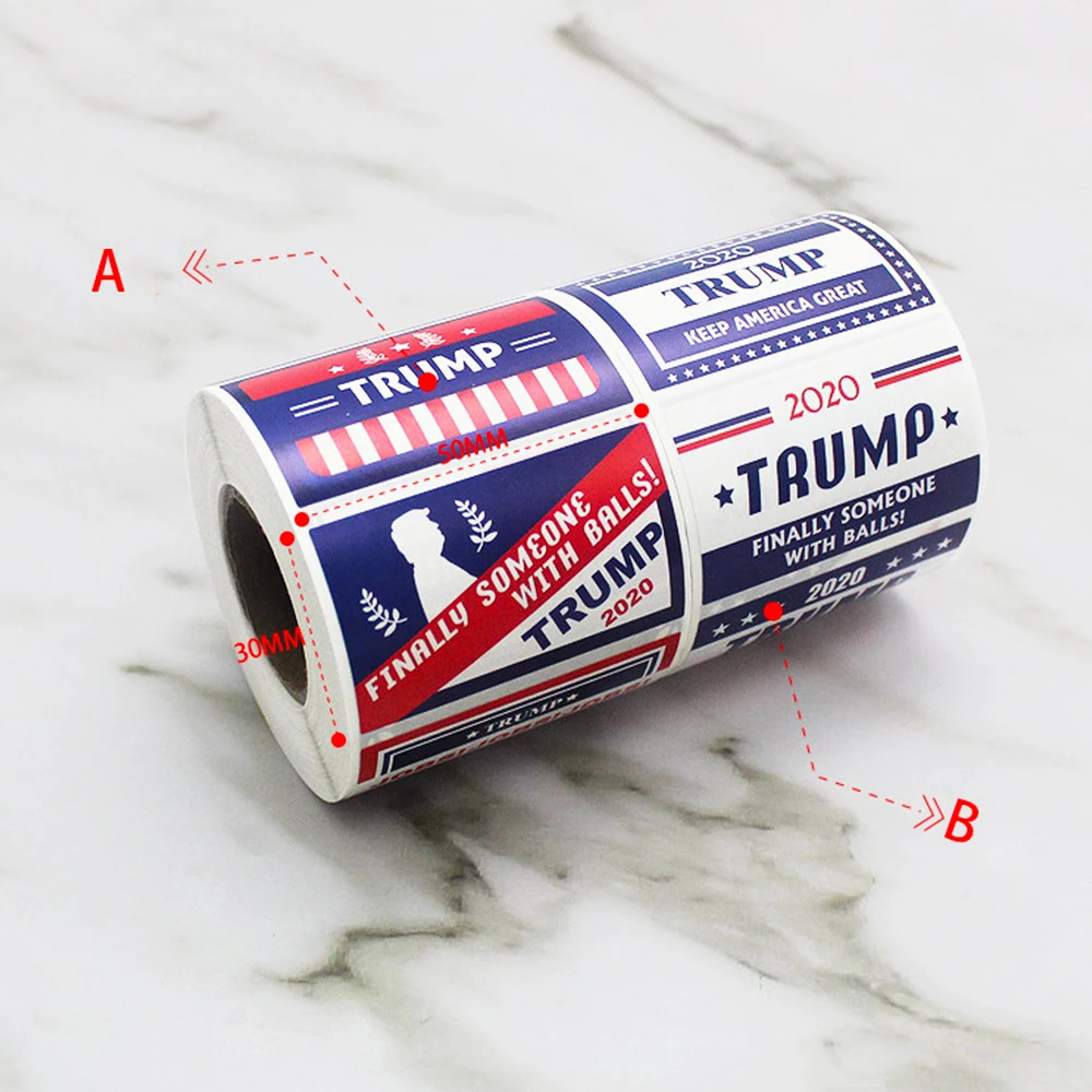 

500pcs/roll Donald Trump Car Stickers Bumper Car Styling Body Exterior Decor Patriotic Sticker Keep America Great for President