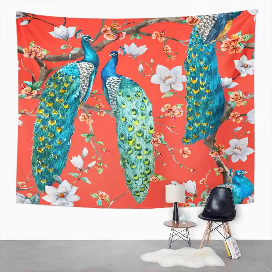 

Bird Tapestry Chrysanthemums Japanese Tapestry For Bedroom Decor Wall Hanging Wall Art Tapestry Picnic Mat Beach Towel Bed Cover