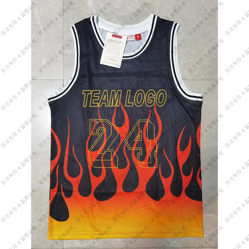 

American Basketball Clothes #8 Bryant European Size Ball Pants Shirts Cool Tops Loose Cloth Shorts flame enthusiasm
