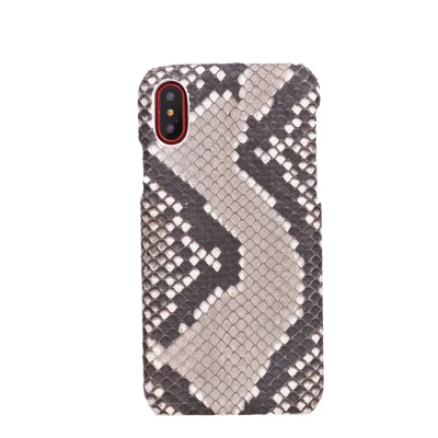 Back Роскошный чехол из натуральной кожи питона для Apple iPhone 11 Pro Max 5,8 6,1 6,5 настоящая змея Защитная Кнопка открытая крышка сумка для iPhone 6 6S 7 8 Plus X XR XS Max - Цвет: Back