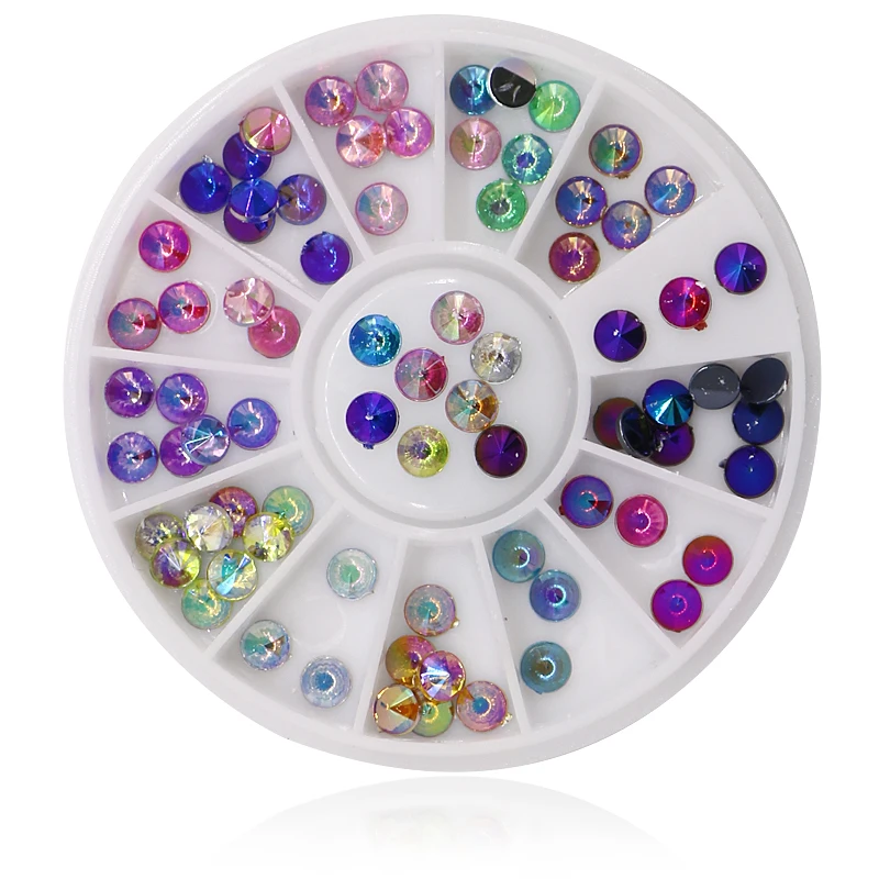 Wholesale 10/20Box 3D Rhinestone Nail Art Tips Decorations Glitter Gems Beads Crystal Nail Art Polish Manicure Accessories