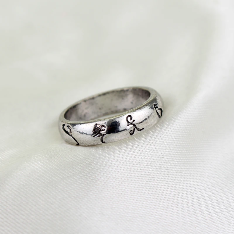 The Mortal Instruments City of Bones Runes Round Finger Ring vintage Angelic Power Shadowhunters Silver Metal Accessories | Украшения и