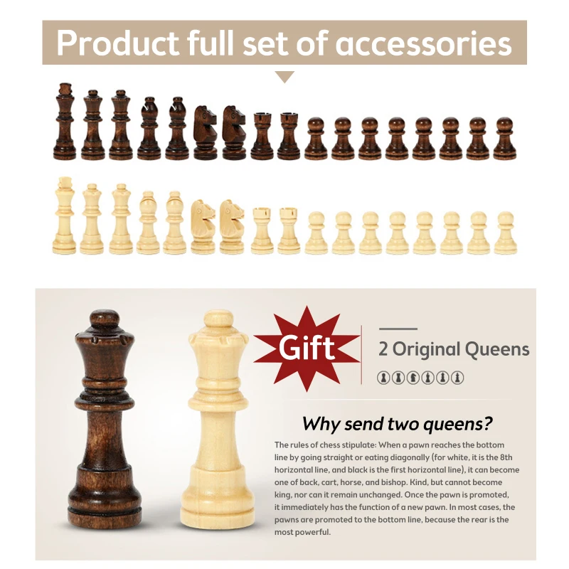 

Magnetic Chess Set 11" Tournament Staunton Chess Board Game Kit with Crafted Chesspiece Storage Slot Includes Extra Kings Queens