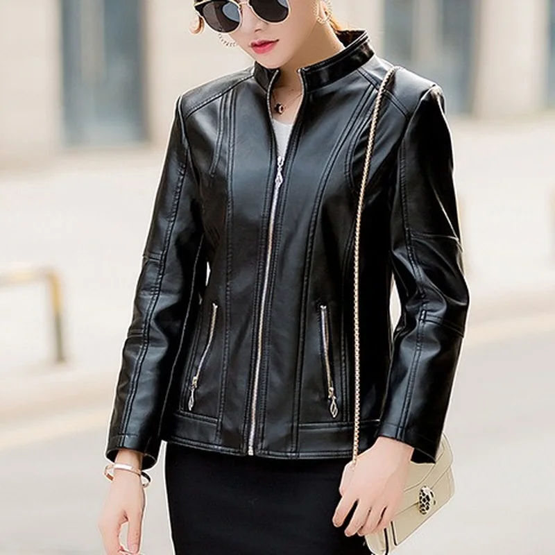 

2021 spring, autumn and winter new women's leather jackets plus cotton warm leather jackets fall 20201women