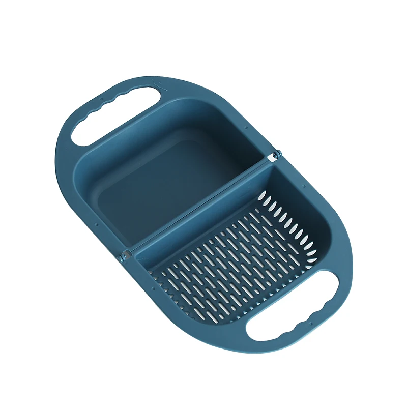 

Foldable Plastic Dishwashing Drain Basket Three Colors Optional Square Size Folding Washing Basket Fruit Basket with Handle