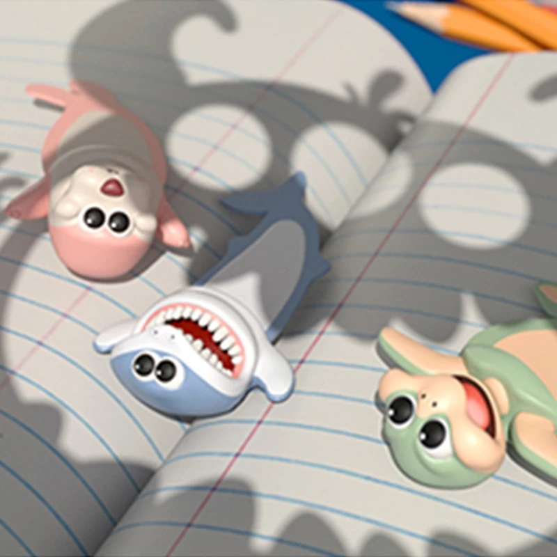 

3D Stereo Cartoon Animal Bookmarks PVC Material Creative Book Markers Office School Stationery For Children Gift