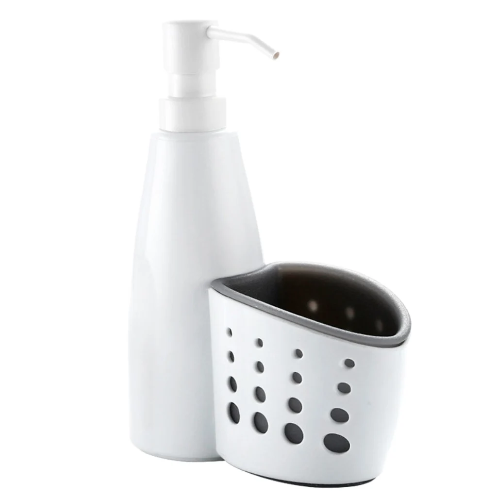 

2-in-1 Kitchen Soap Dispenser Pump And Sponge Caddy Organizer Liquid Soap Dispenser Bottle
