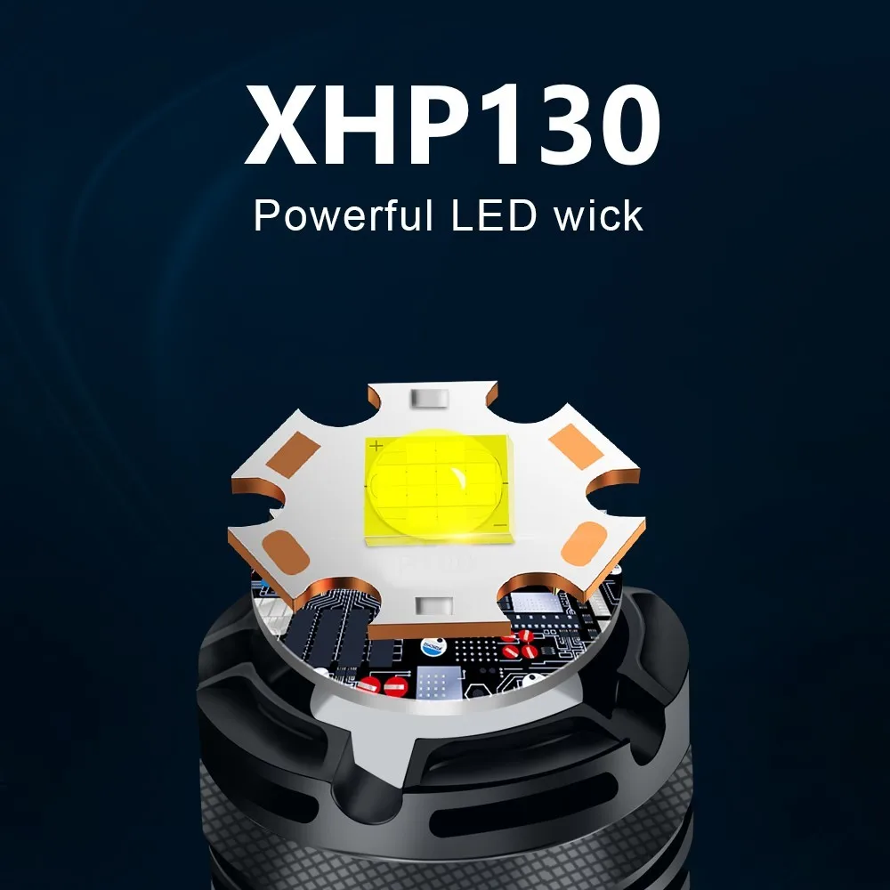 구매 Led 강력한 플래시 라이트 Xhp130 Xhp70, 18650 Xhp70 Xhp50 램프, 손전등, 플래시라이트, Usb 충전식, 방수