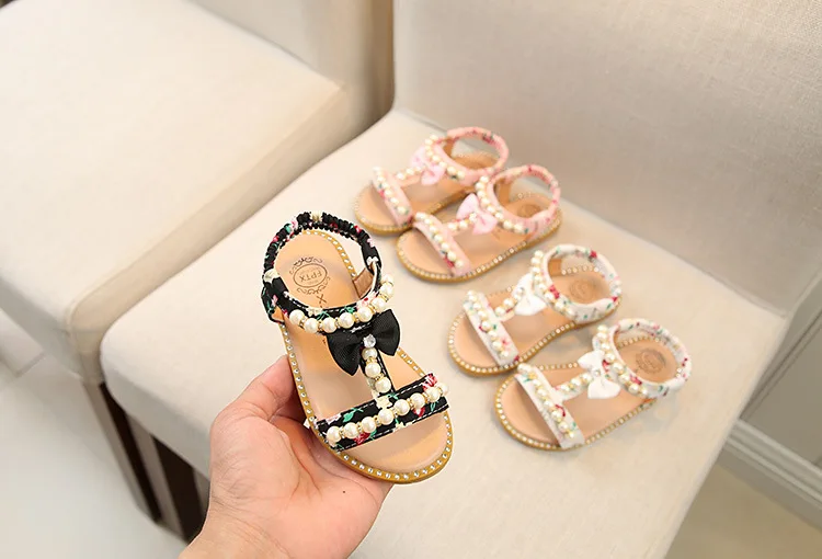 

Summer 2021 New Fashion Children's Sandals Girls Open Toe Pearl Princess Shoes Kids Baby Shoes Sandales filles Sandalen meisjes