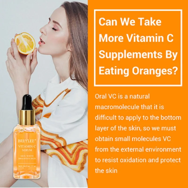 

BREYLEE Face Serum Vitamin C Pore Minimizer Serum Whitening Anti-aging VC Essence Oil Lifting Firming Skin Care Cosmetic 17ml