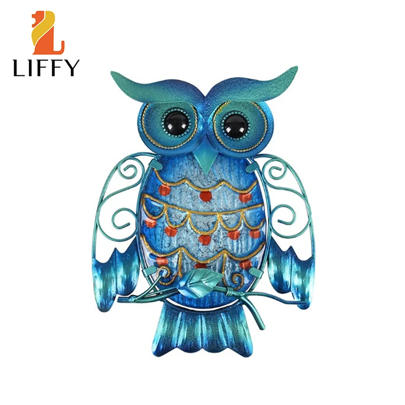 Metal Owl Home Decor for Garden Decoration Outdoor Statues Accessories Sculptures and Miniatures Animales Jardin