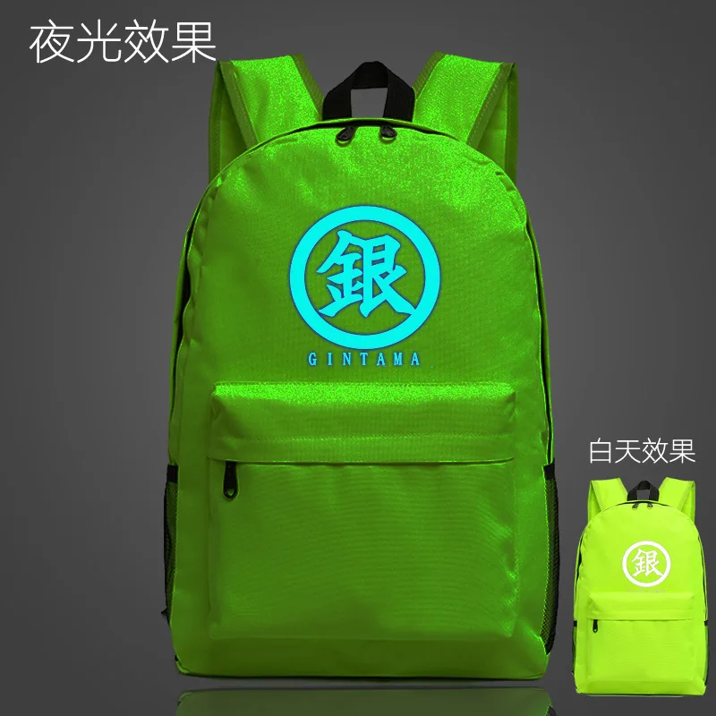 

Gintama Fashion Oxford Backpacks Shine Rucksacks Night Light Backpack Casual Luminous Travel Knapsack Unisex Gifts New