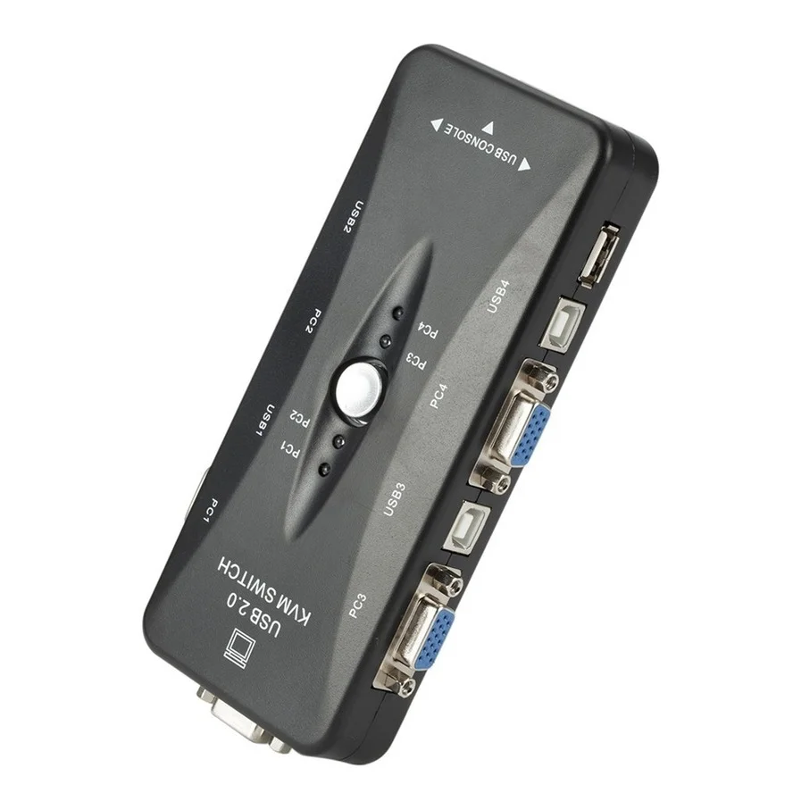 WVVMVV 4-портовый kvm-переключатель USB 2 0 VGA разветвитель для принтера мыши