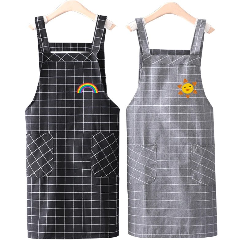 

Fashion simple cotton household kitchen apron antifouling breathable wear-resistant overalls