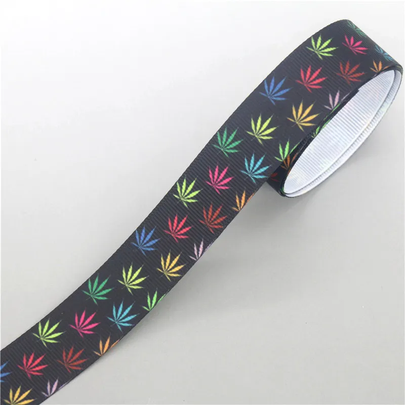 DHK 5 ярдов лист лошадка Радуга напечатан Grosgrain ленты ленточный аксессуар Hairbow