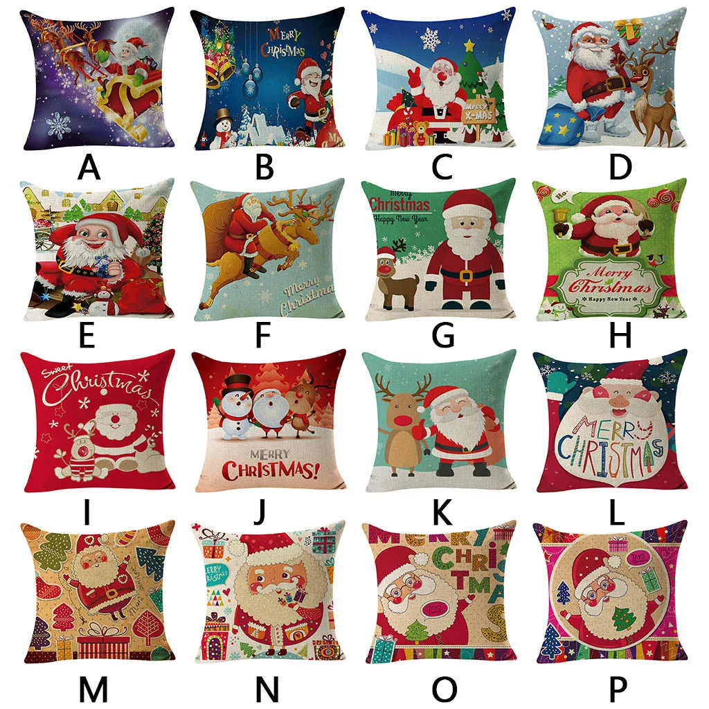 Рождественская наволочка для подушки льняная Подушка декоративное украшение