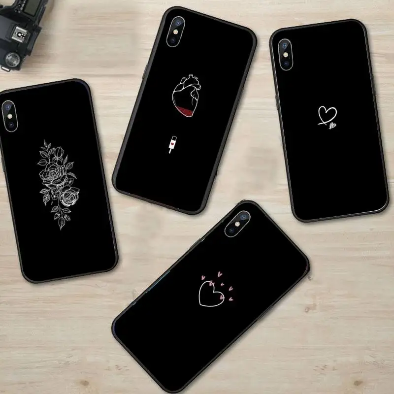 В форме сердца простой черно белый чехол для телефона с принтом &quotчехол iPhone 11 12 pro