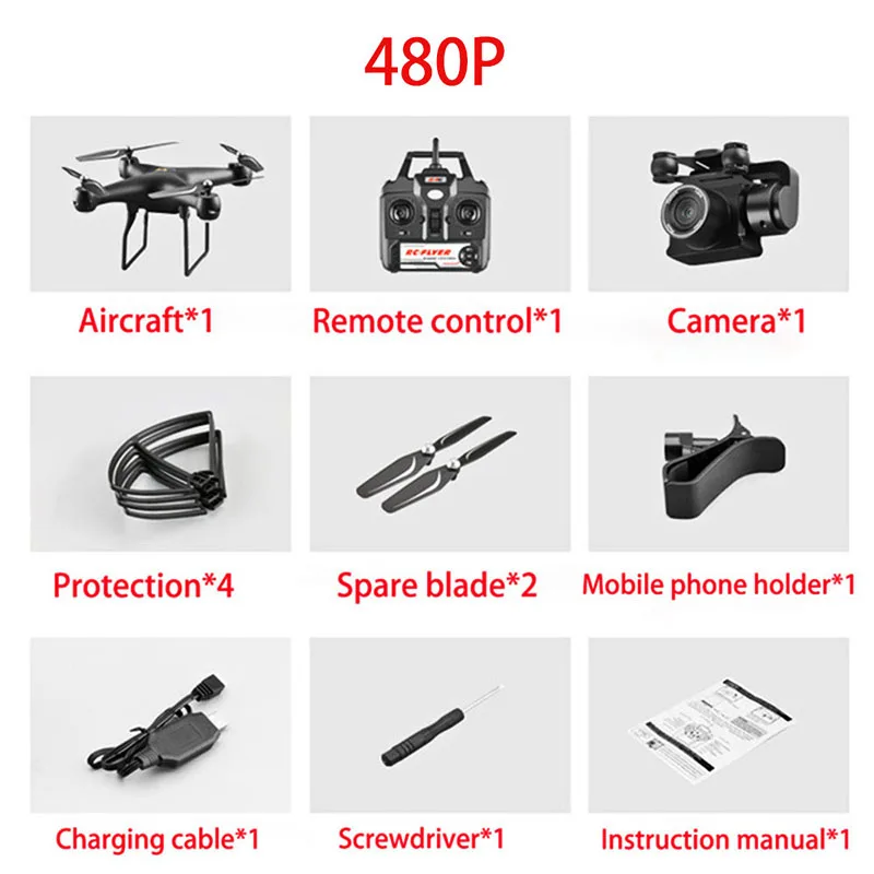 480p Дрон 4K S32T вращающаяся камера HD аэрофотосъемка air hover ключ посадки полета 20 минут RC вертолет четыре оси самолета игрушки дрон с камерой профессиональный дрон квадрокоптер toys дроны с камерой hd селфи дрон - Цвет: 480p