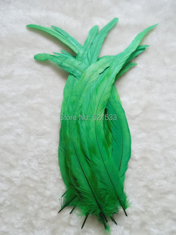

Green Feathers! 50Pcs/Lot Grass Green/Kelly Green Rooster Tail Coque Feathers 14-16inch/35-40cm Length,plumas decoracion,