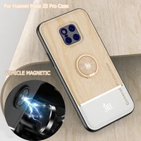 Bionic Wood Grain Mobile Phone Back Case For Huawei Mate Pro Lite 20X Magnetic Adsorption Ring Bracket Camera Protecti Cover