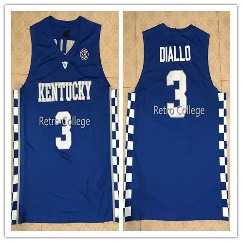 

#3 хамидоу Диалло Кентукки дикая кошка колледж Ретро Возврат назад баскетбольная майка Настроить любое имя и номер