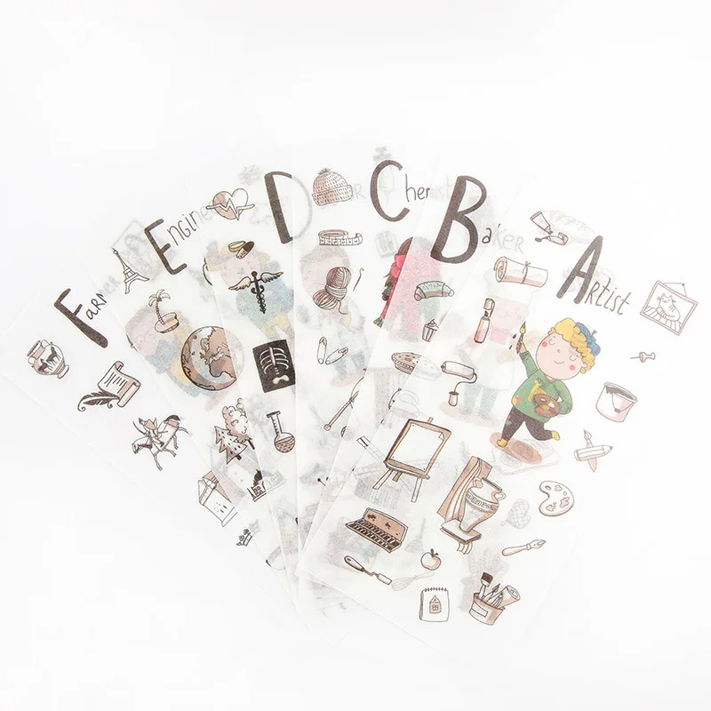 

6 листов/набор, прозрачные наклейки из ПВХ