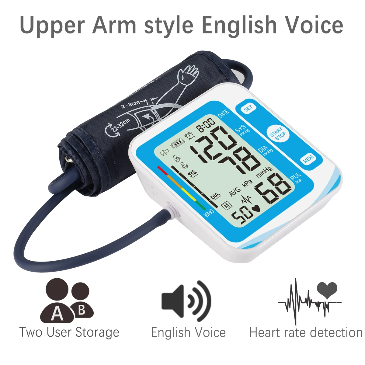 Прибор для измерения артериального давления тонометр на руку с манжетами