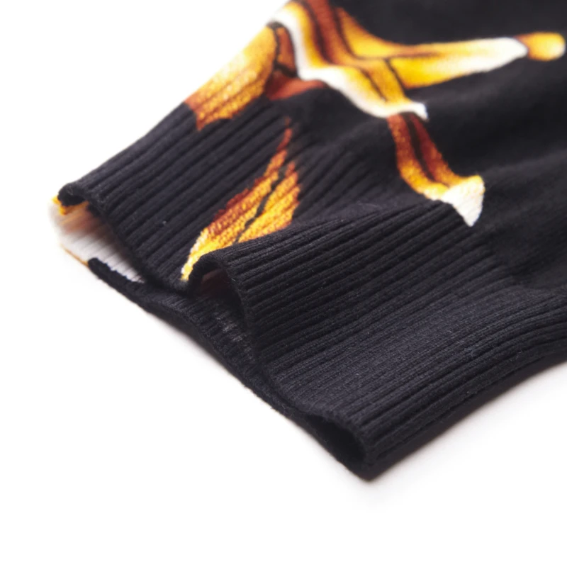 Свитер O-neckn Pull Homme черный белый цвет принт с животными мужской свитер и пуловер