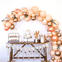 rose gold and peach metallic balloon arch and garland kit rose gold chrome and confetti balloons for wedding birthday decor