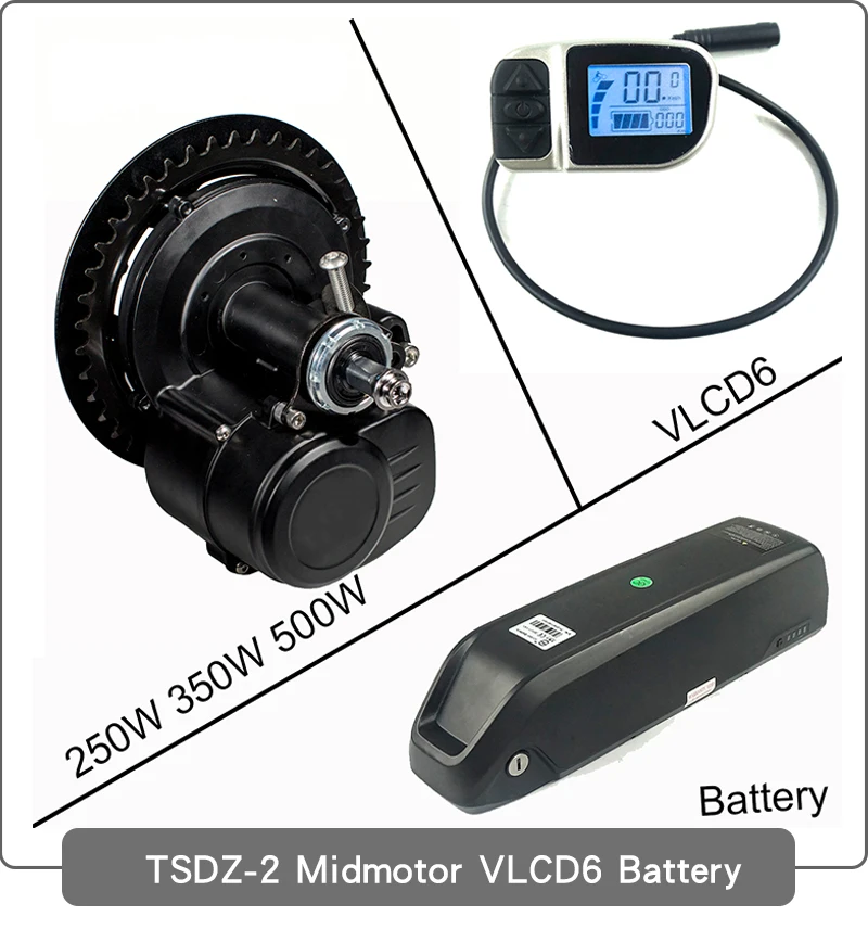 TSDZ 2 Tongsheng 36V 250W 350W 500W 48V 500W VLCD5 крутящий момент Сенсор Mid центральный мотор E-двухколесного велосипеда с Батарея