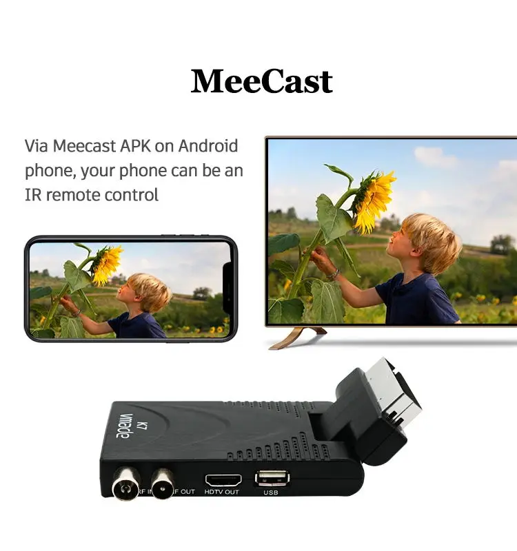 Цифровой ТВ-ресивер Vmade DVB T2 2020 HEVC/H.265 HD ТВ-декодер MPEG ТВ-тюнер Поддержка литого