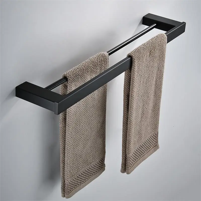 

Bathroom Accessories Double Towel Racks Wall Mounted 304 Stainless Steel