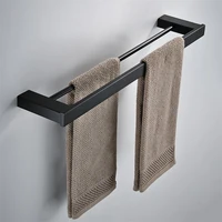 bathroom accessories double towel racks wall mounted 304 stainless steel