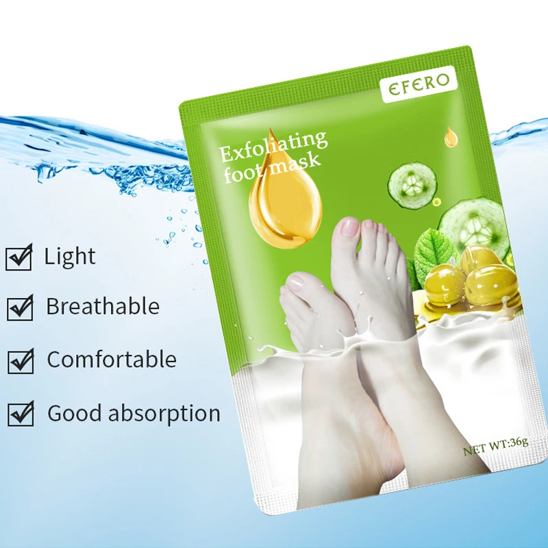 1 Pair Olive Feet Exfoliating Foot Mask Skin Care Remove Dead Whitening Smooth Pedicure Socks Beauty for Unisex |