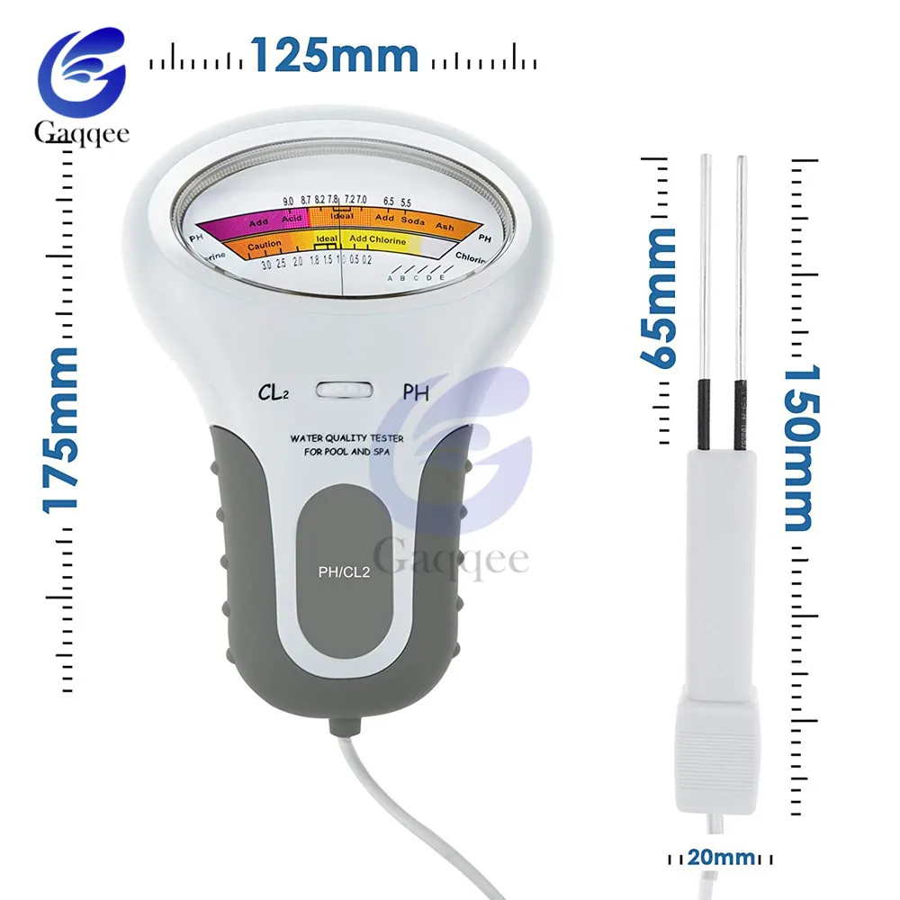 Тестер воды CL2 2 в 1 портативный детектор PH для дома без загрязнения питья хлором