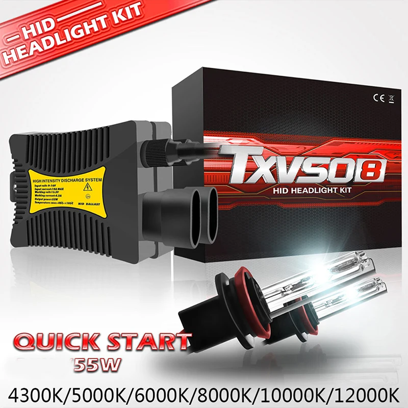 

2Pcs TXVSO8 Universal Xenon H8 H9 H11 55W 12V Car Headlight Bulbs HID Kit