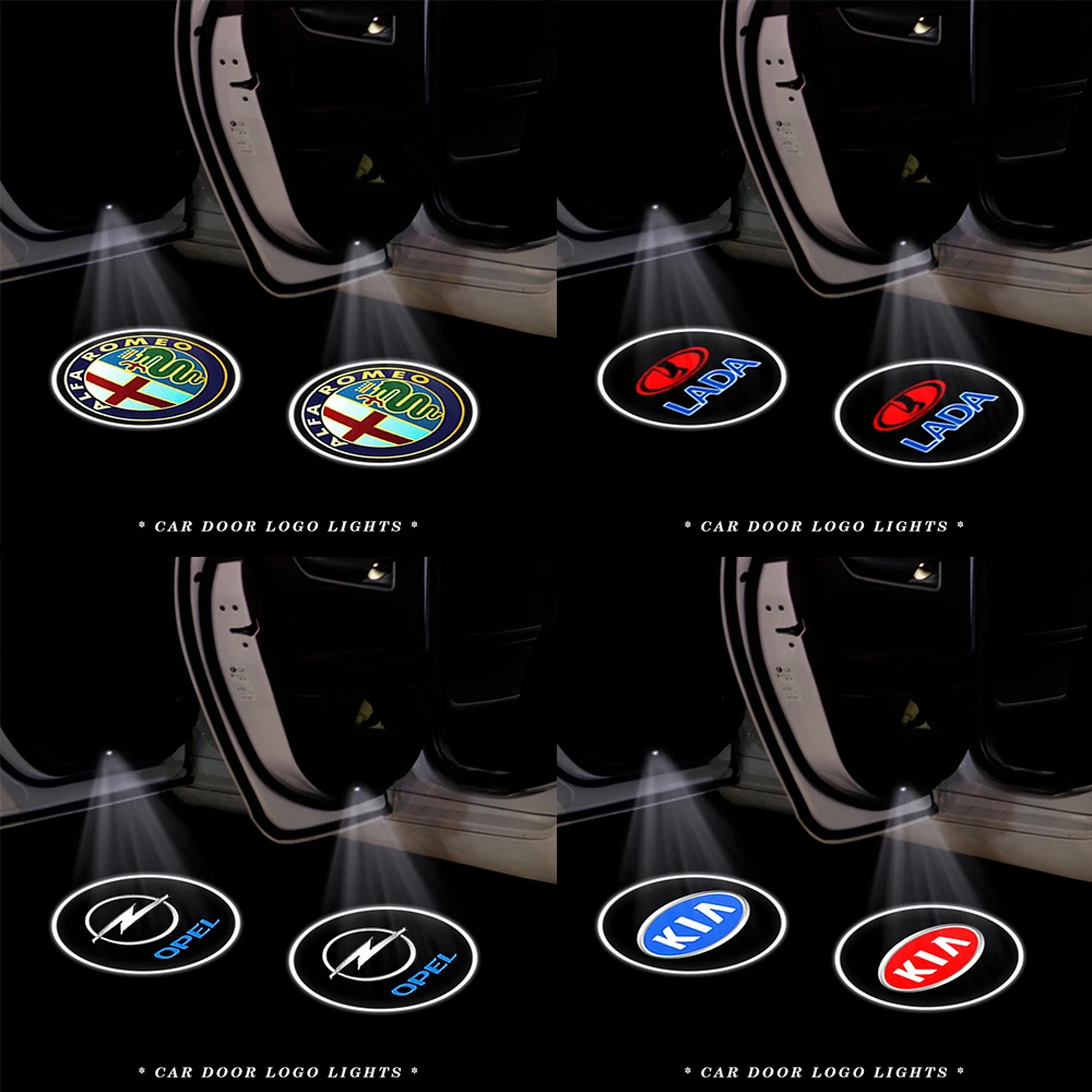 

2PCS/set Shadow Lamp Projector Light Car Led Wireless Door Car Logo Light Welcome Decor Lamp Laser Car Light Car Accessories