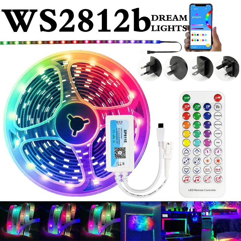 

LED Strip Lights WS2811 2812 2835 Dream Color Bluetooth Luces Lighting Strings Diode Tape For Room For Christmas Decoration 30M