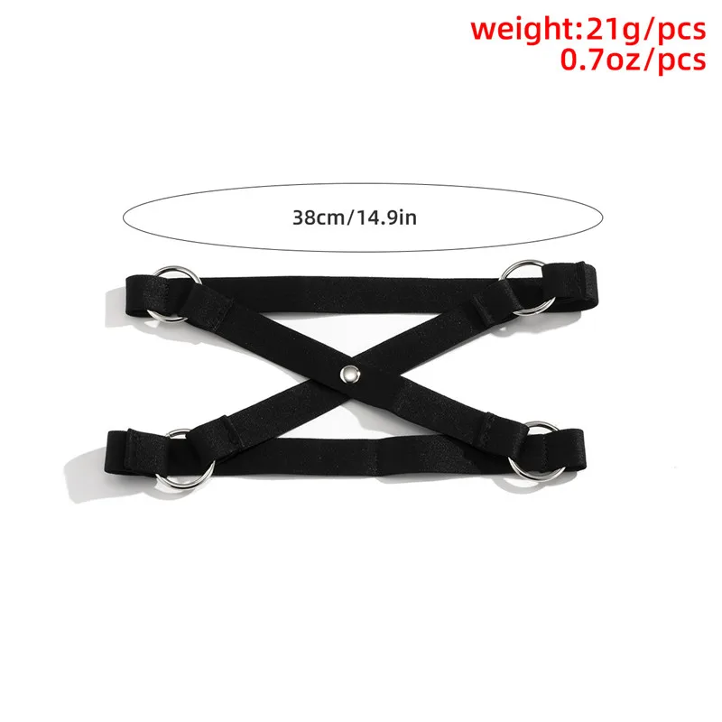 

Y2K Temperament And Simple Black Cross Elastic Line Leg Chain Female Korean Style Dungee Geometric Hollow Body Chain Accessories