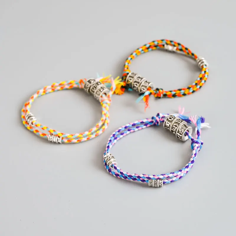 Тибетские буддистские браслеты из сплава с бусинами пара мантра шестью словами