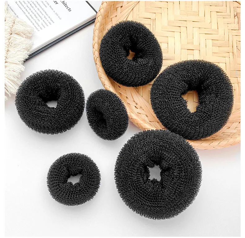Резинки для волос в виде черного пончика детские головные уборы сделай сам